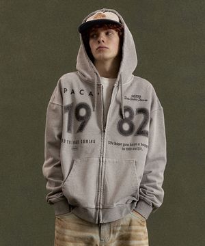 1982 Vintage Uniform hoodie zip up gray