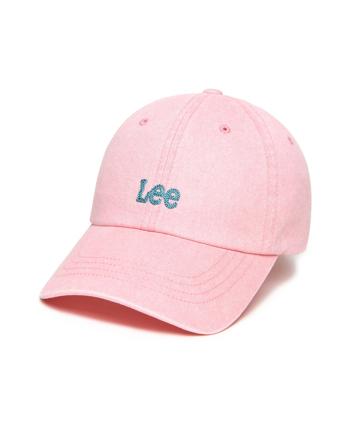 리(LEE) 스몰 트위치 로고 피그먼트 볼캡 핑크