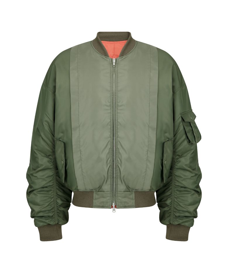 REVERSIBLE MA1 DOWN BOMBER_KHAKI&ORANGE