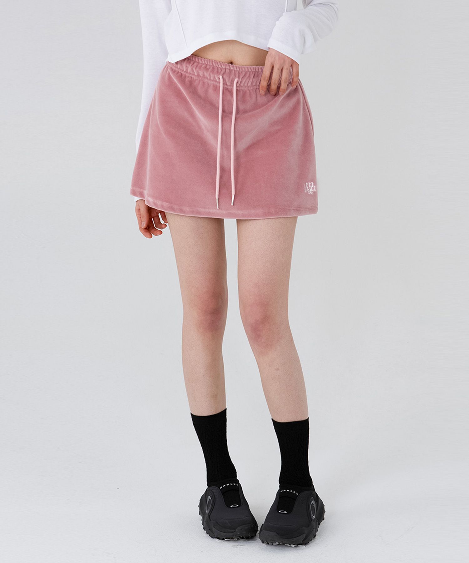 【muahmuah】24fw VELOUR TRAINING SKIRT MUSINSA | MUAHMUAH Velour Training Skirt [Pink]