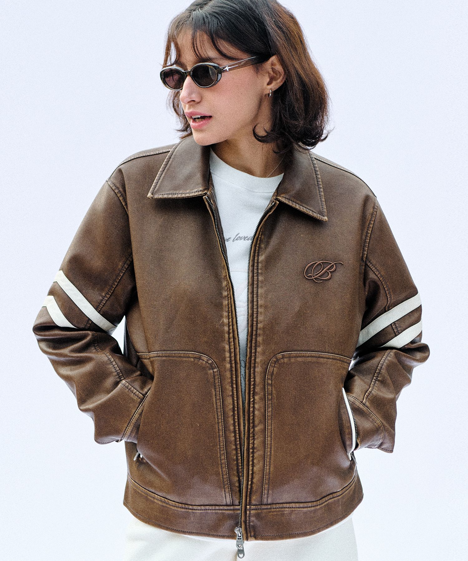 ◆25SS BITTER CELLS Crush Washing Leather Jacket/4色◆ MUSINSA | BITTERCELLS Crush Washed Leather Jacket-Brown