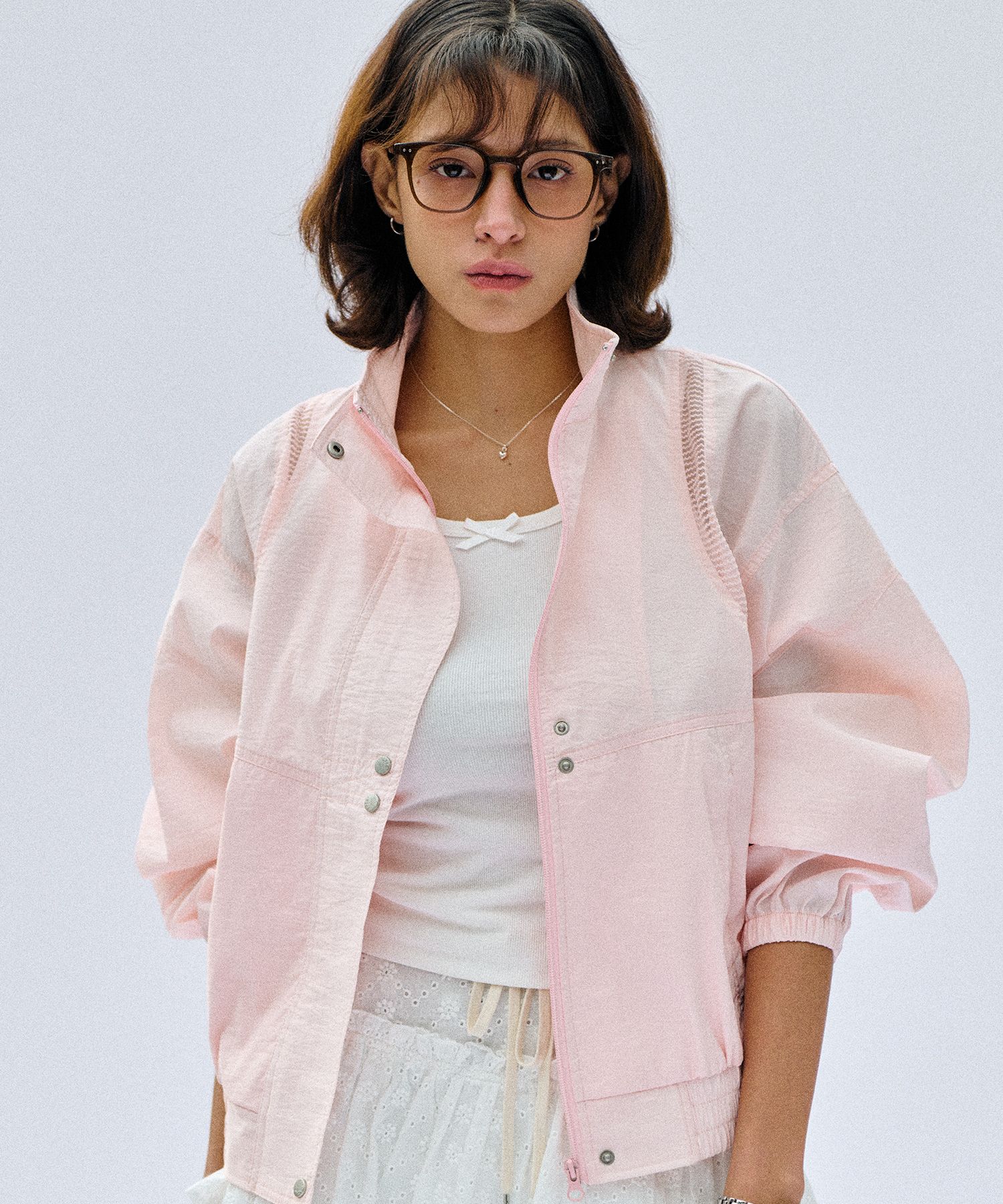 【BITTERCELLS】 Shimmer Mesh Windbreaker Jacket MUSINSA | BITTERCELLS Shimmer Mesh Windbreaker Jacket
