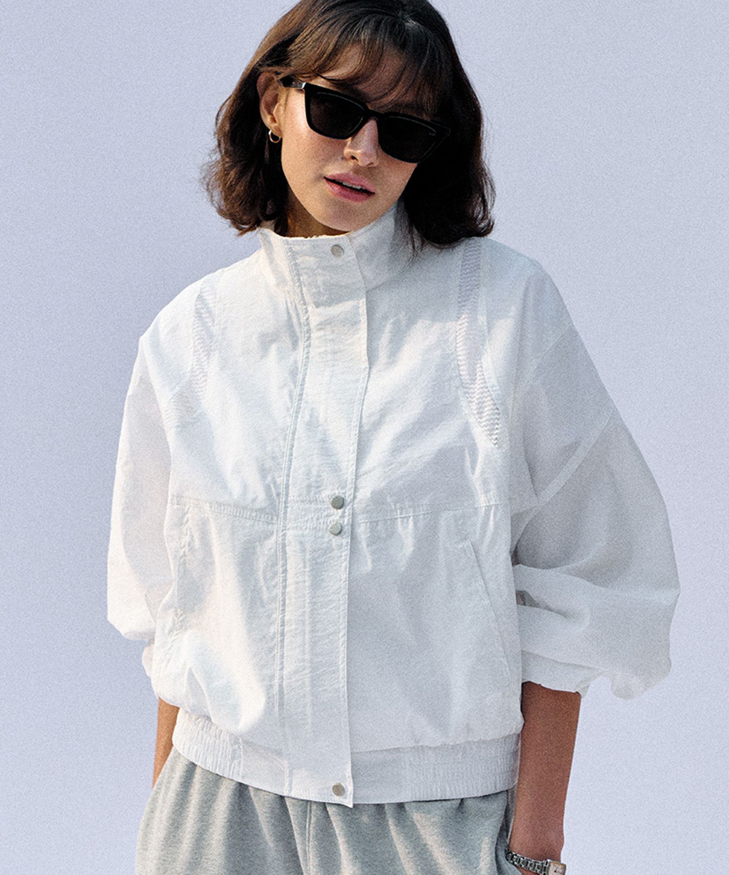 ★2025SS新作★BITTER CELLS★Shimmer Mesh Wind Breaker Jacket MUSINSA | BITTERCELLS Shimmer Mesh Windbreaker Jacket - Ivory