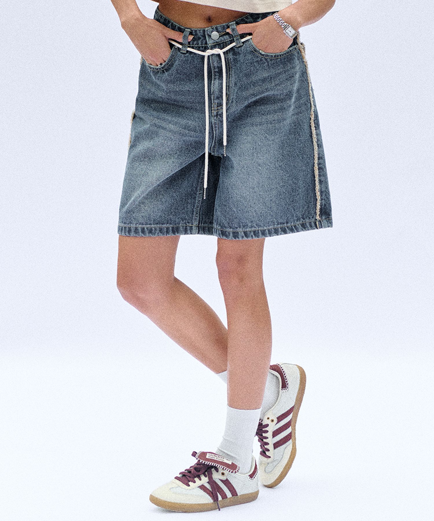 【BITTER CELLS】 Unwind Bermuda Pants / 追跡付 MUSINSA | BITTERCELLS Unwind Bermuda Pants - Indigo
