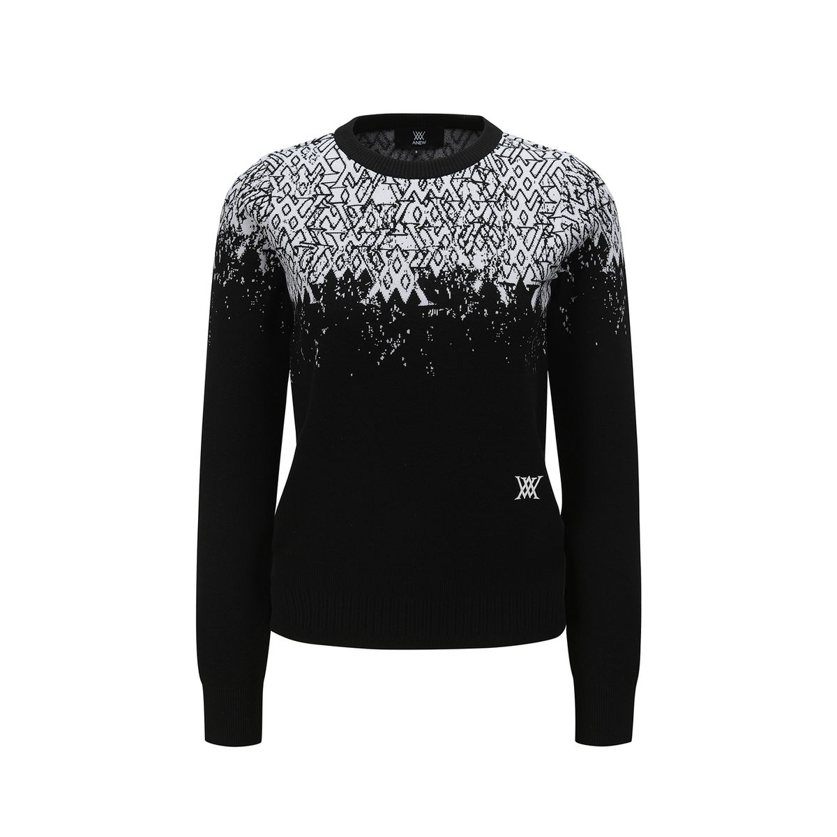 어뉴골프(ANEW GOLF) WOMEN SP GRADATION PATTERN SWEATER_BK