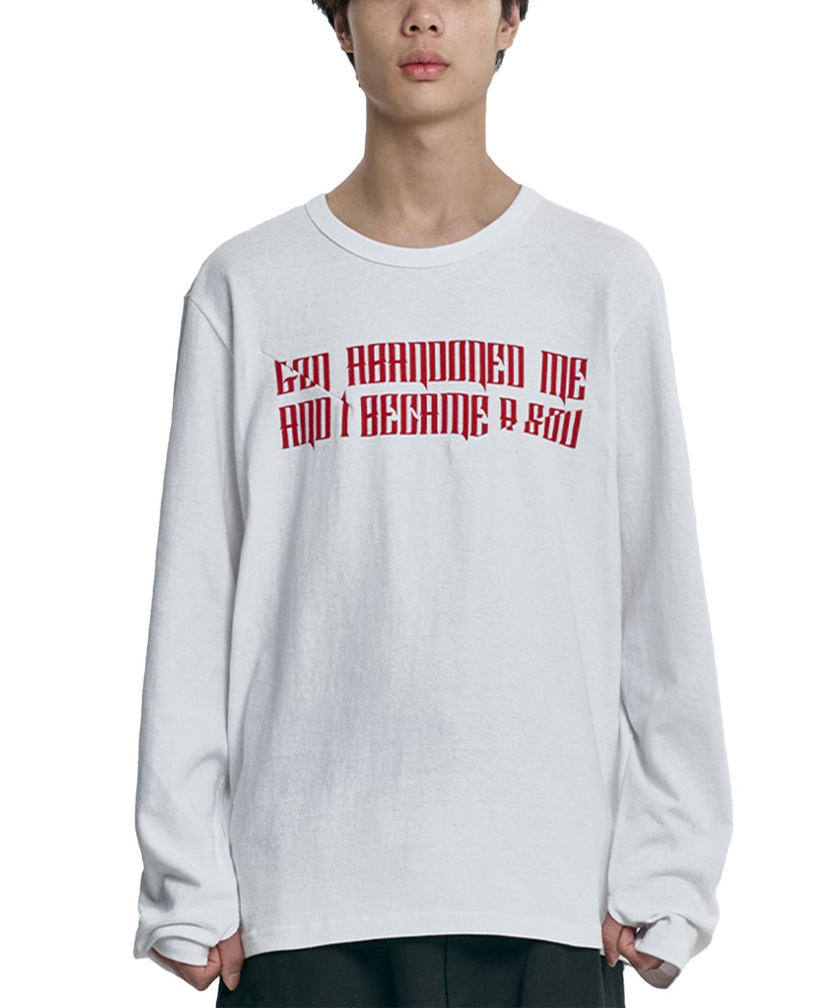 아조바이아조(AJOBYAJO) The Contorted Excuse Long Sleeves T-Shirt [WHITE]