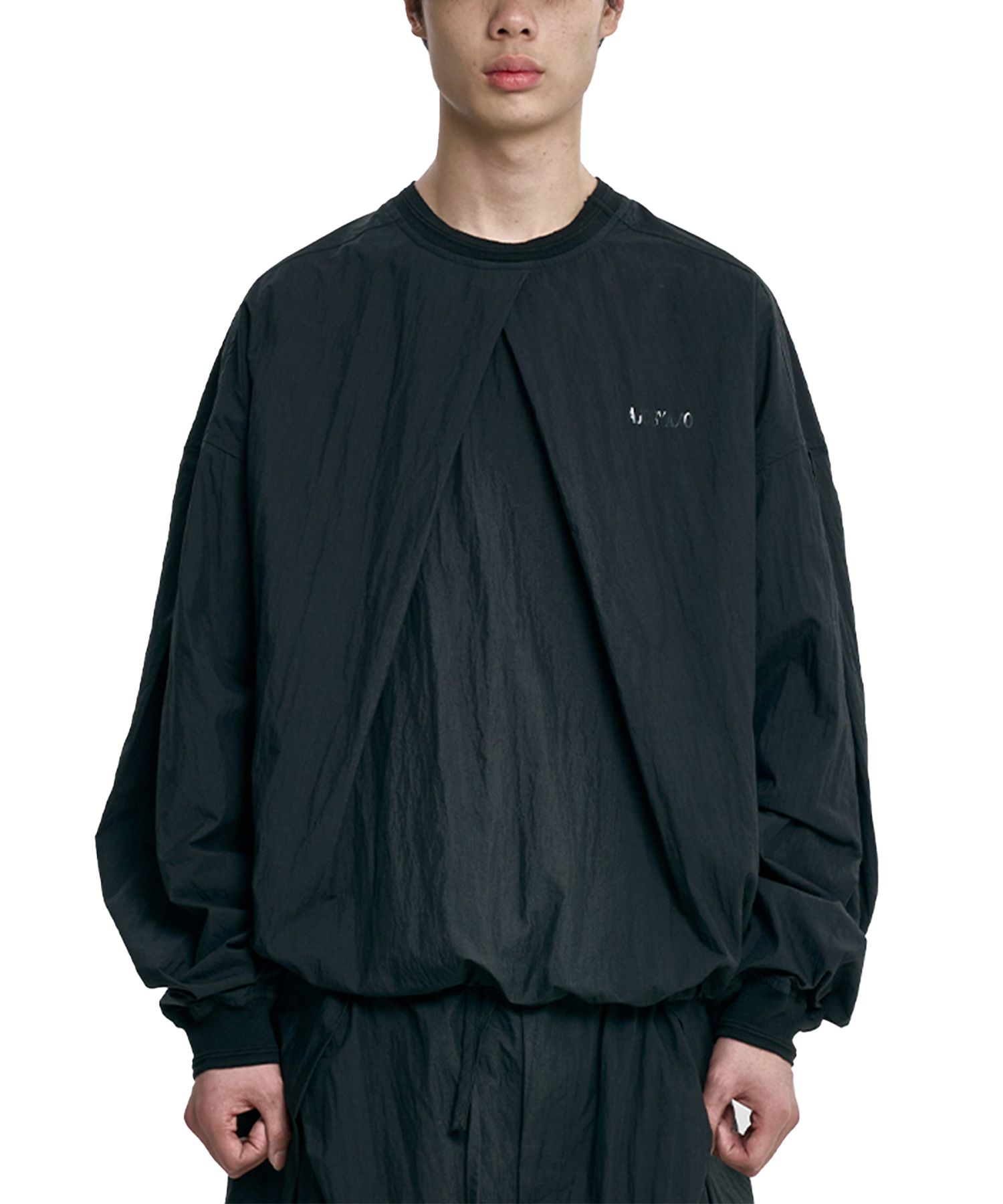 MUSINSA | AJOBYAJO Tulip Nylon Top [BLACK]