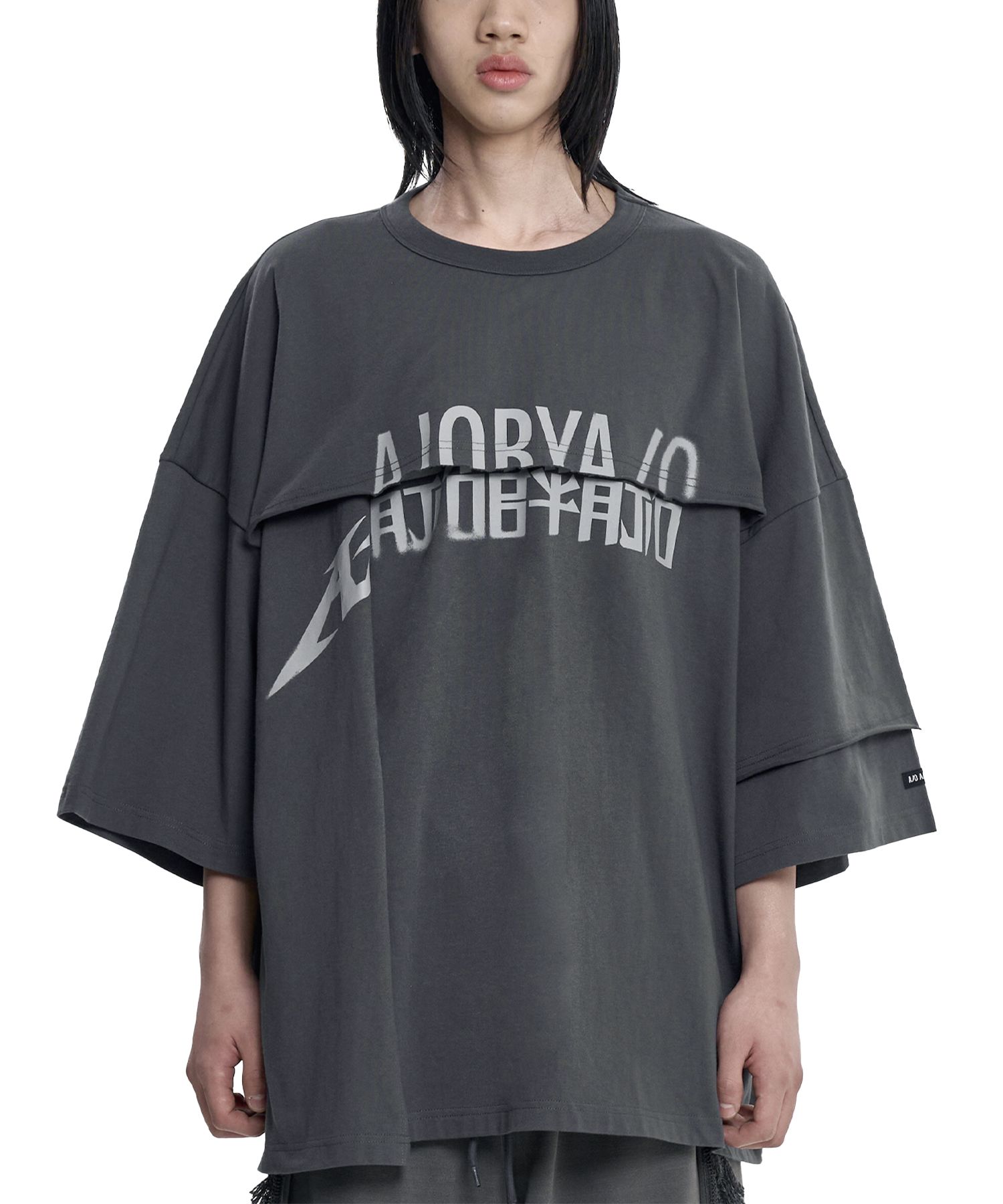 【AJO AJOBYAJO】25SS★ Tri Logo Mixed T-Shirt AJO AJOBYAJO】25SS☆ Tri Logo Mixed T-Shirt