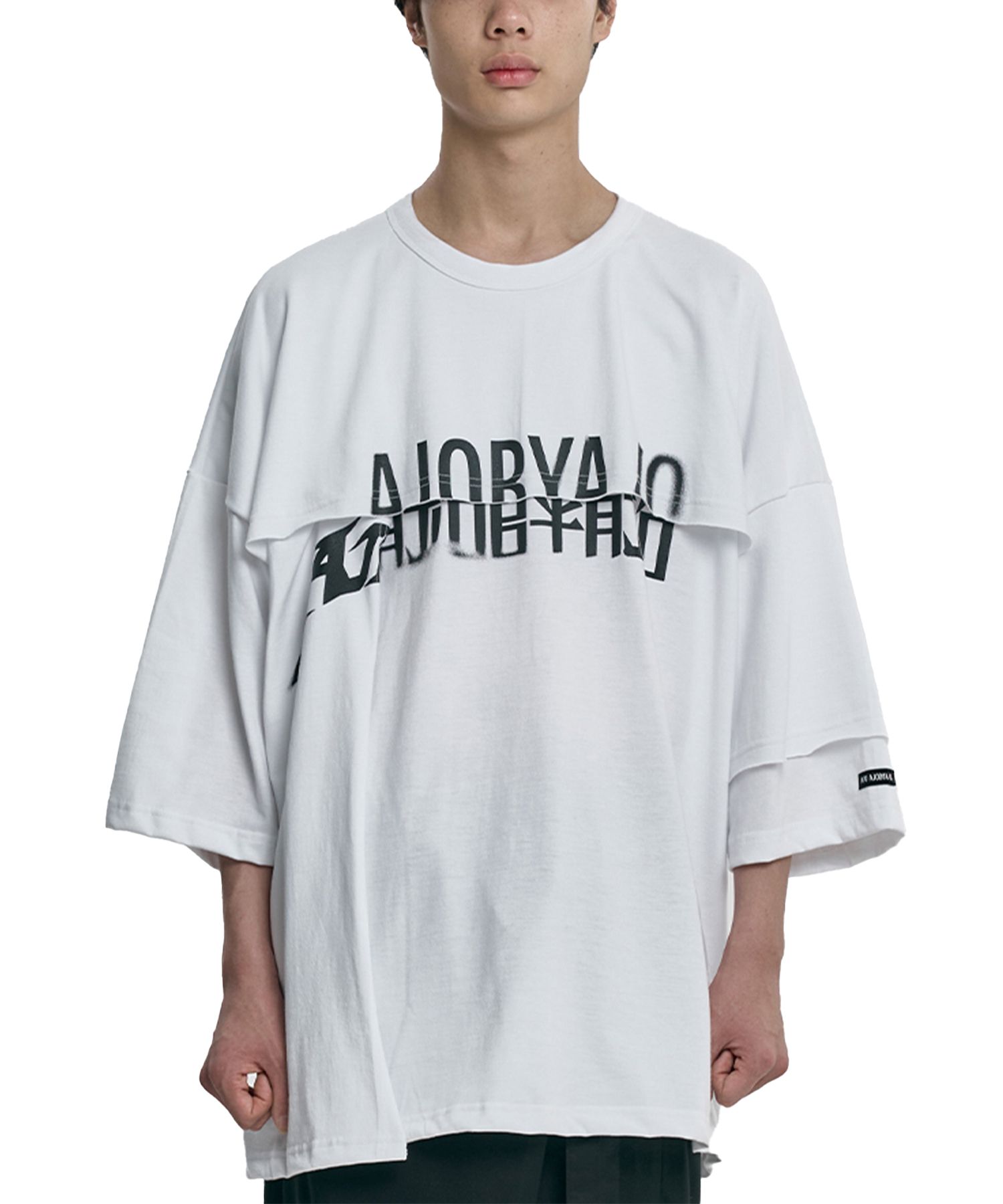 【AJO AJOBYAJO】25SS★ Tri Logo Mixed T-Shirt AJO AJOBYAJO】25SS☆ Tri Logo Mixed T-Shirt