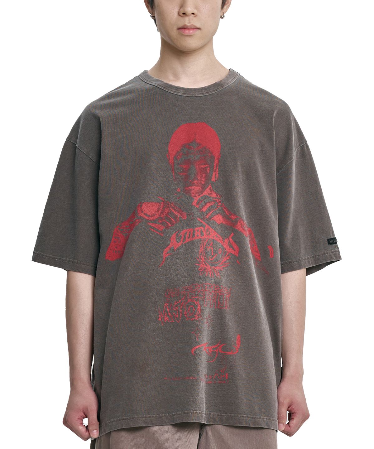 아조바이아조(AJOBYAJO) Pseudo Knight T-Shirt [DARK BROWN]