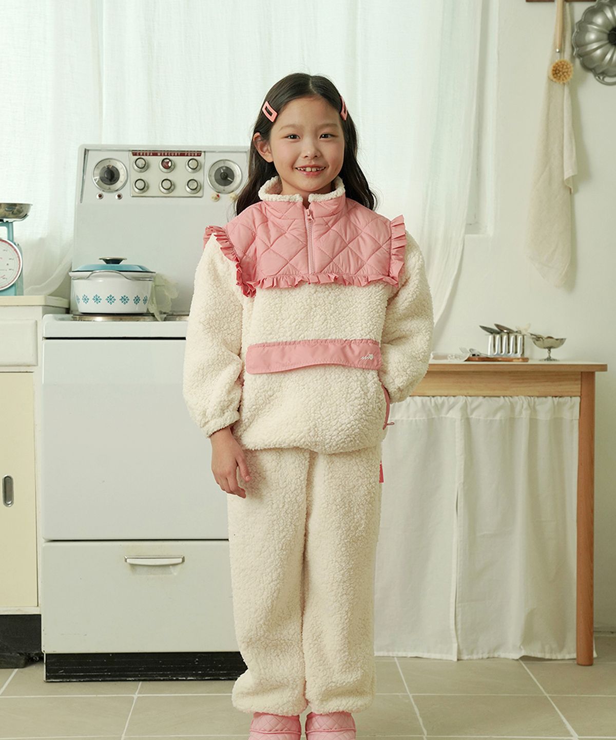 스윗비터(SWEET BITTER) [키즈] 러플 플리스 팬츠_핑크