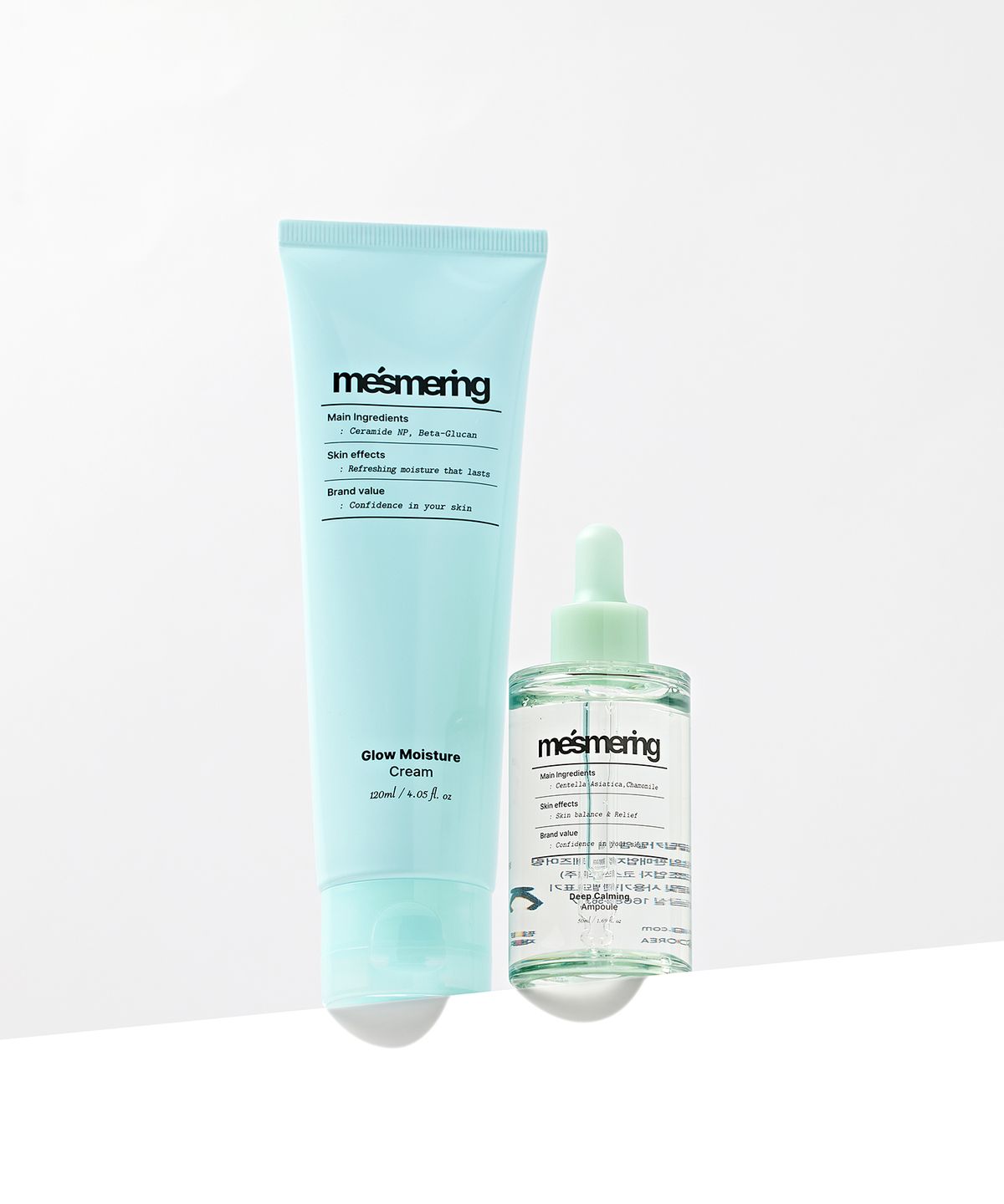메즈머링(MESMERING) [2종세트] 딥카밍 진정앰플 50ml + 글로우 모이스처 수분크림 120ml
