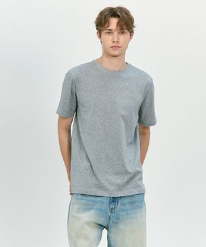 면20수 레귤러핏 반팔티셔츠 멜란지그레이 LATS0115