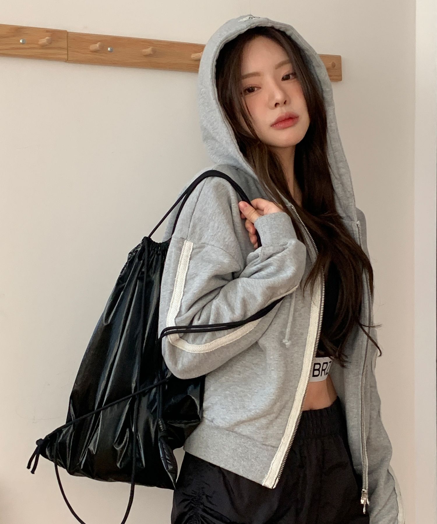 【 citybreeze 】カバン 韓国★人気 2Tone Nylon Point Gym Sack MUSINSA | CITYBREEZE WOMAN Two-tone nylon point gym bag_BLACK