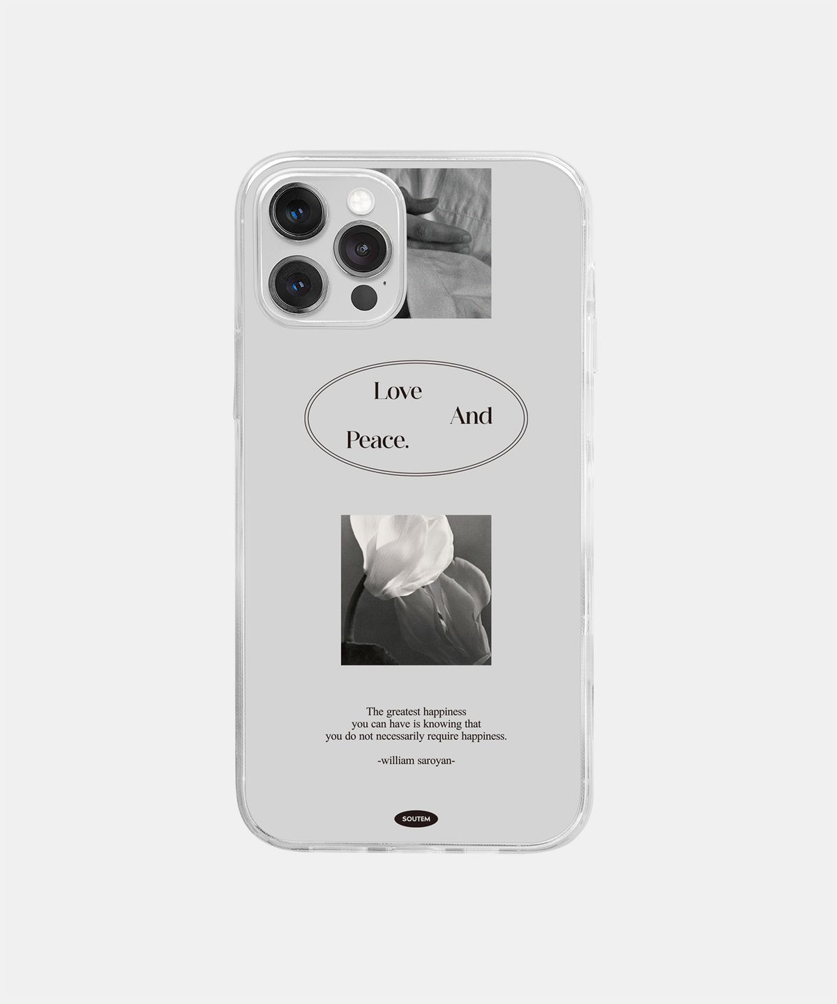 소유템(SOUTEM) Love And Peace Phone Case_Clear