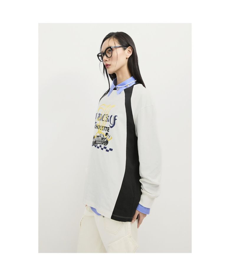 Coloring Point Long-sleeve T-shirt  (white) LFTAS25130WHX