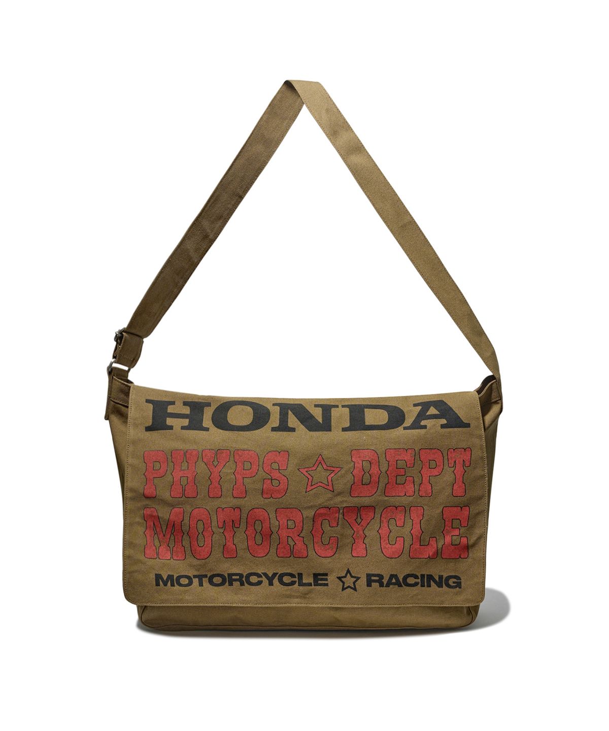 핍스 모터사이클(PHYPS MOTORCYCLE) Honda Typography Duffel Canvas bag_Khaki