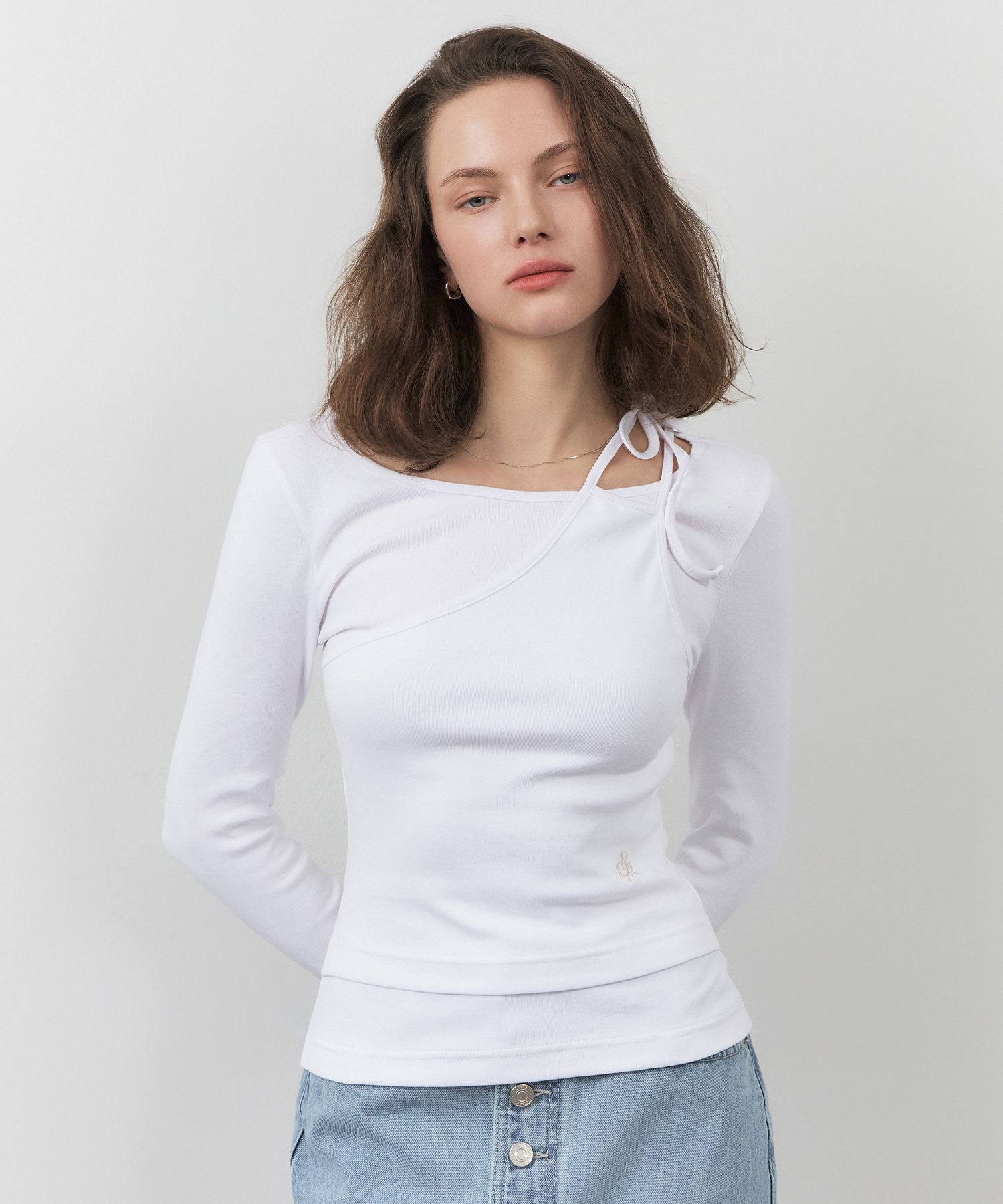 Tシャツ・カットソー citybreeze Uncut layered long-sleeved t-shirt_WHITE MUSINSA | CITYBREEZE WOMAN Unbalanced Layered Long Sleeve T