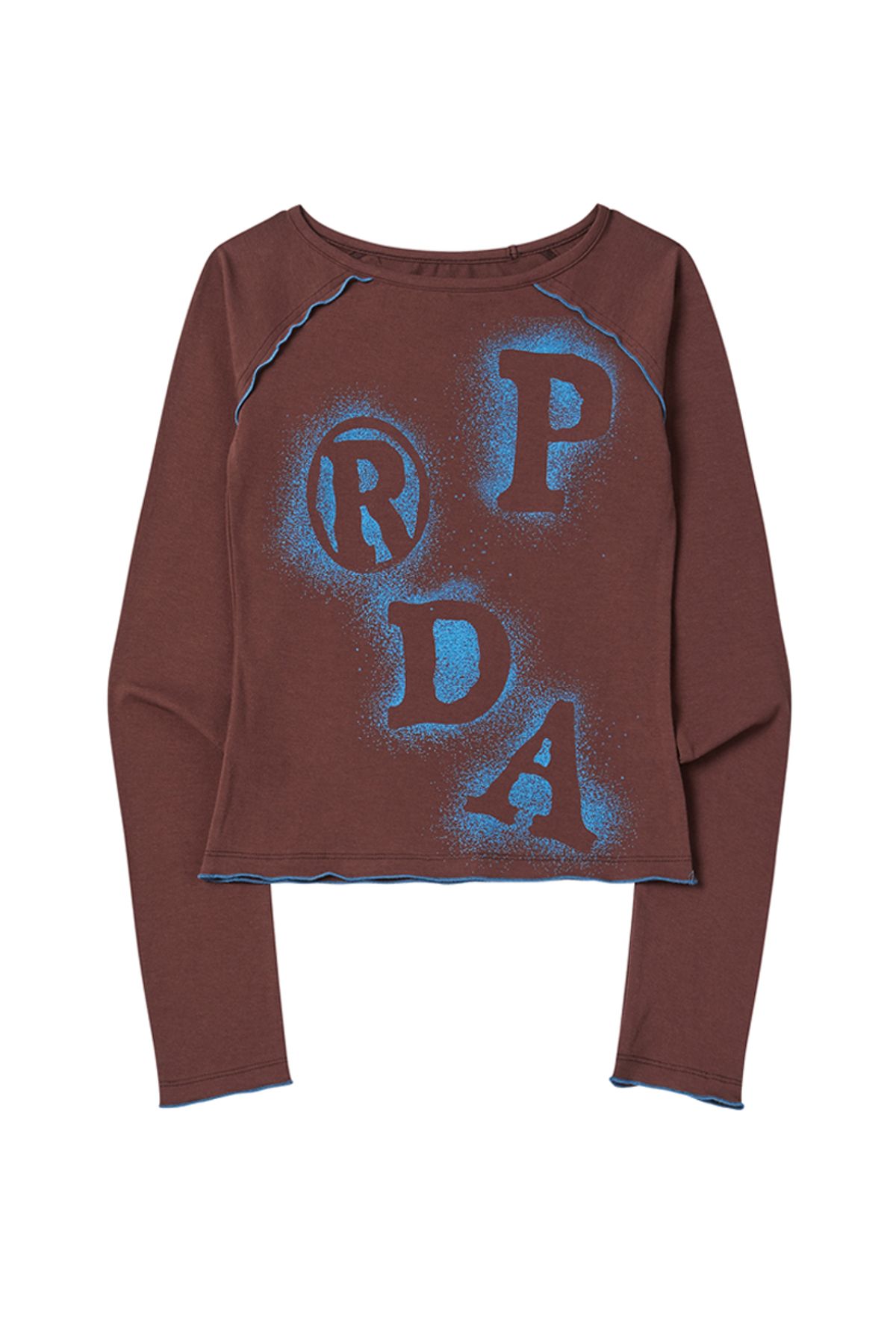 프렌다(PRENDA) BOAT NECK INTERLOCK LONG SLEEVE BROWN