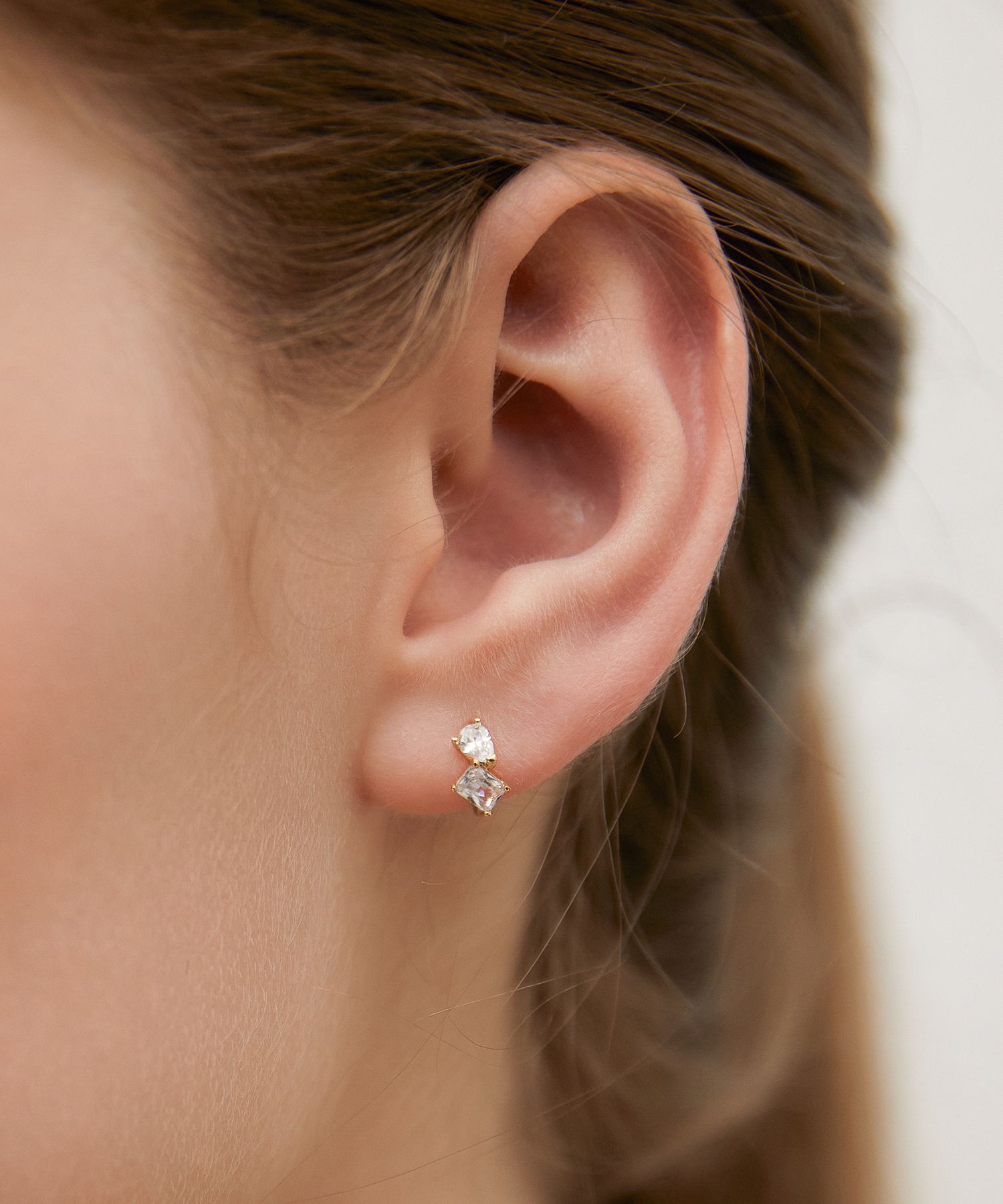 MUSINSA | TATIANA (Silver 925) Twinkling Duo Hoop Earrings