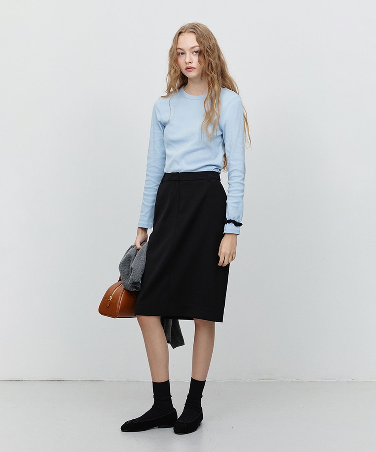 던스트(DUNST) ESSENTIAL LONG SLEEVE T-SHIRT_UDTS5A205_LIGHT BLUE