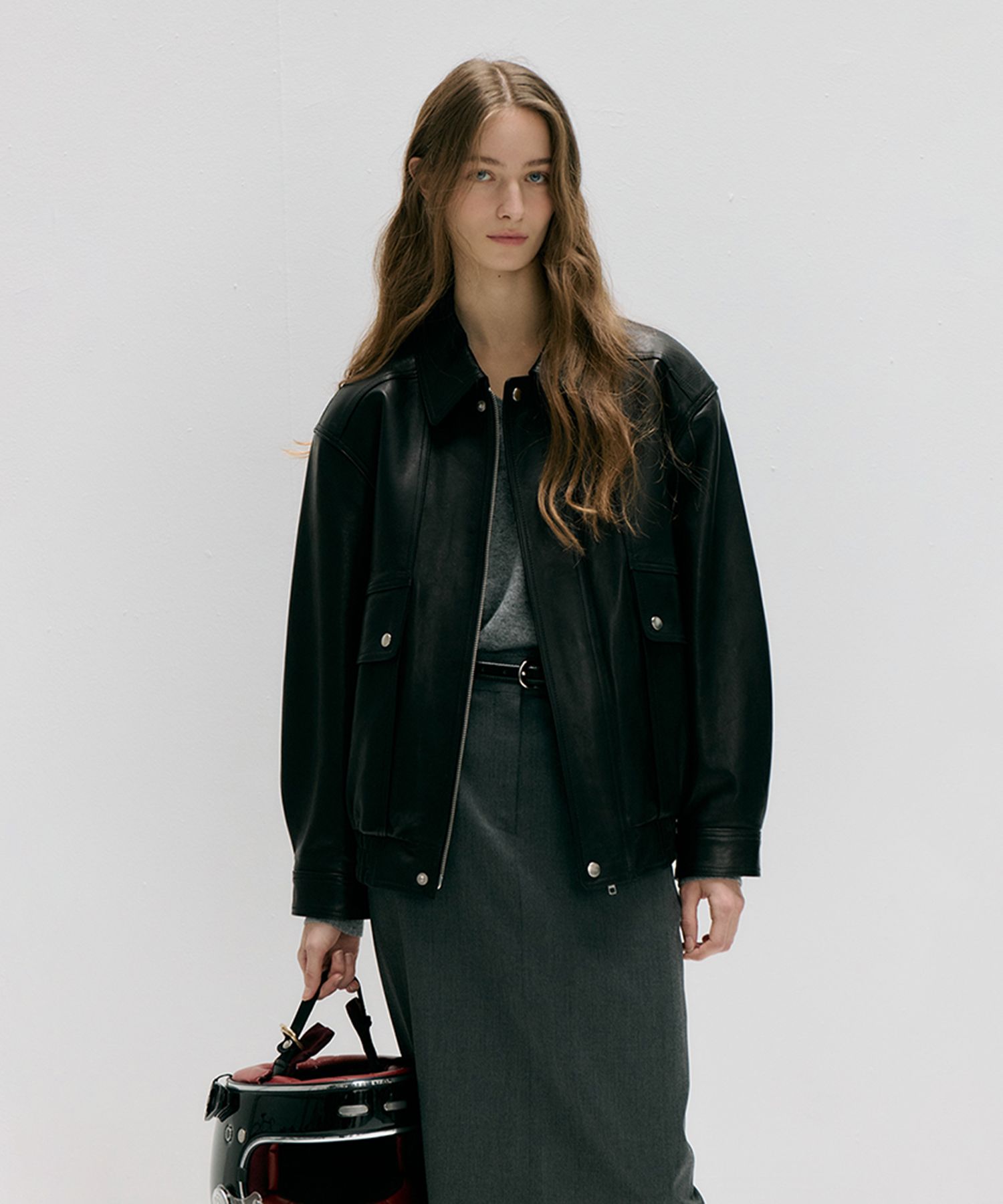 MUSINSA公式 | DUNST FOR WOMEN UNISEX OVERSIZED VINTAGE LEATHER