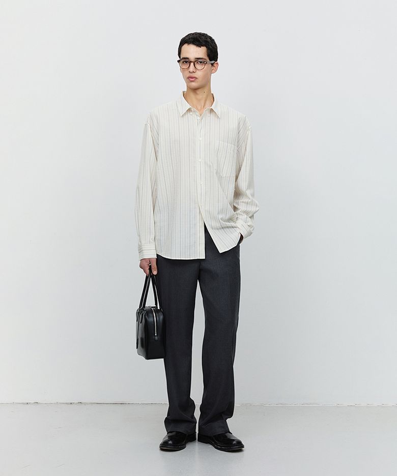 SEMI-WIDE SLACKS_UDPA5A306_MELANGE GREY
