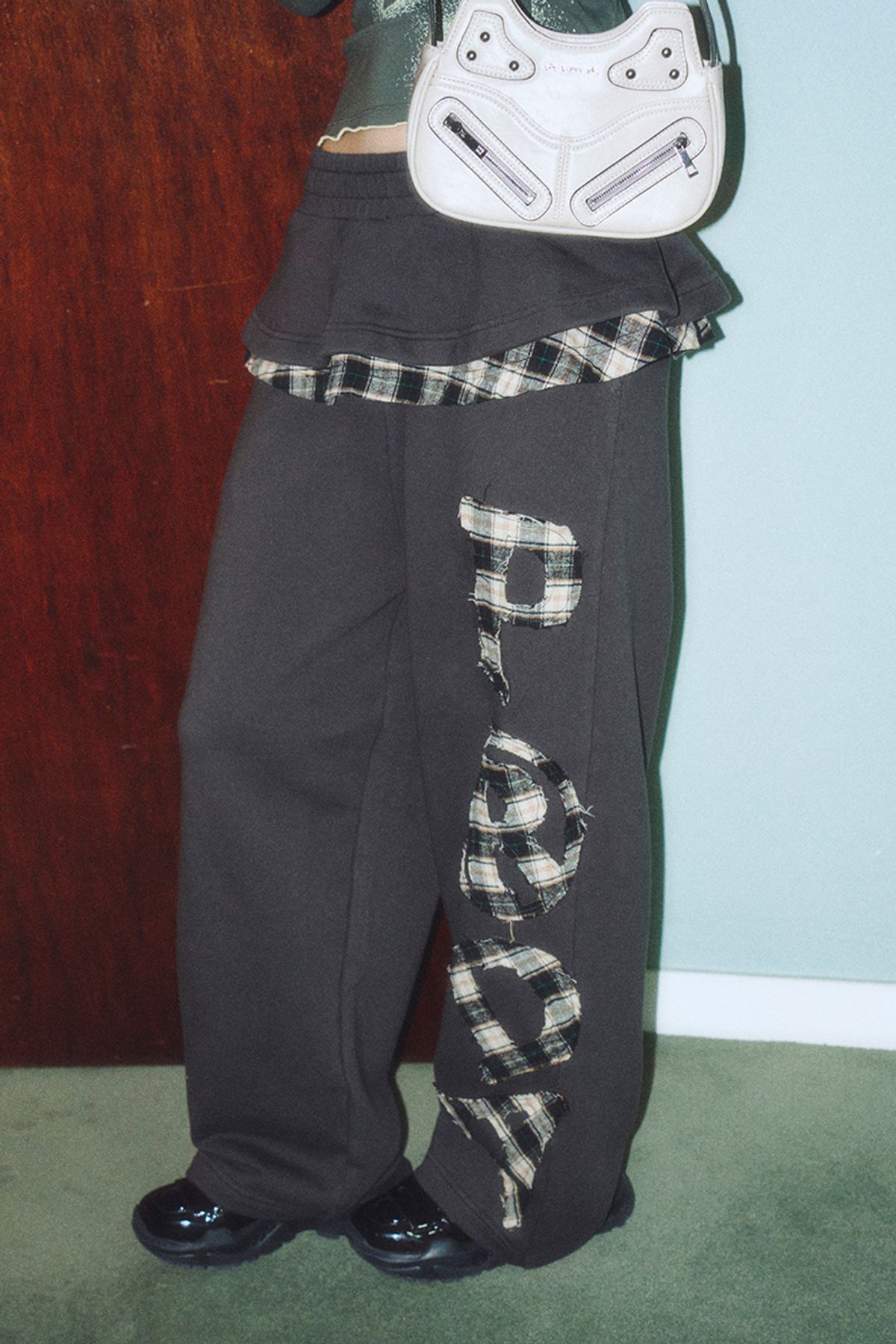 프렌다(PRENDA) PRDA FRILL SKIRT WIDE PANTS DARK CHARCOAL