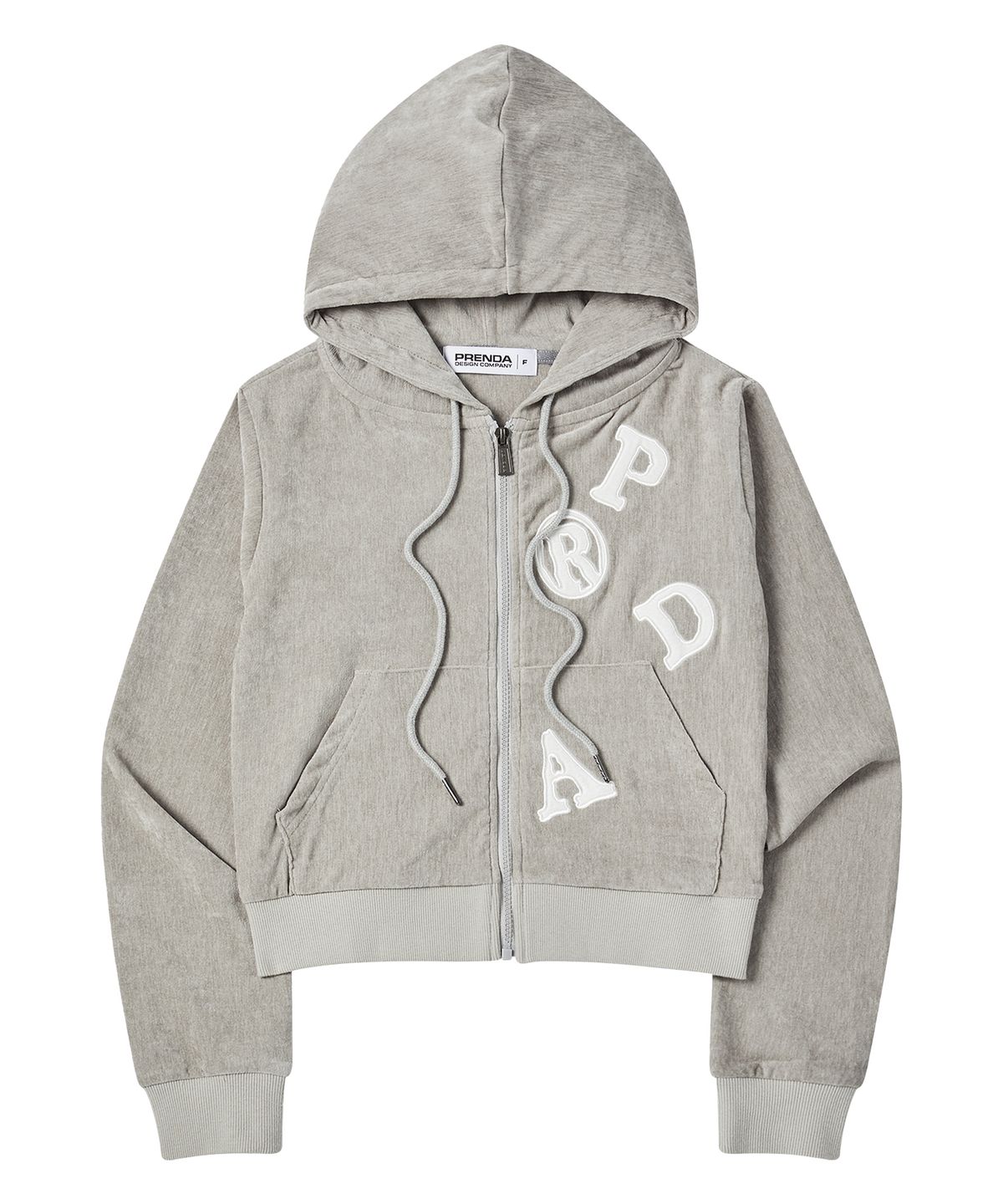 프렌다(PRENDA) PRDA VELOUR ZIP-UP JACKET GRAY