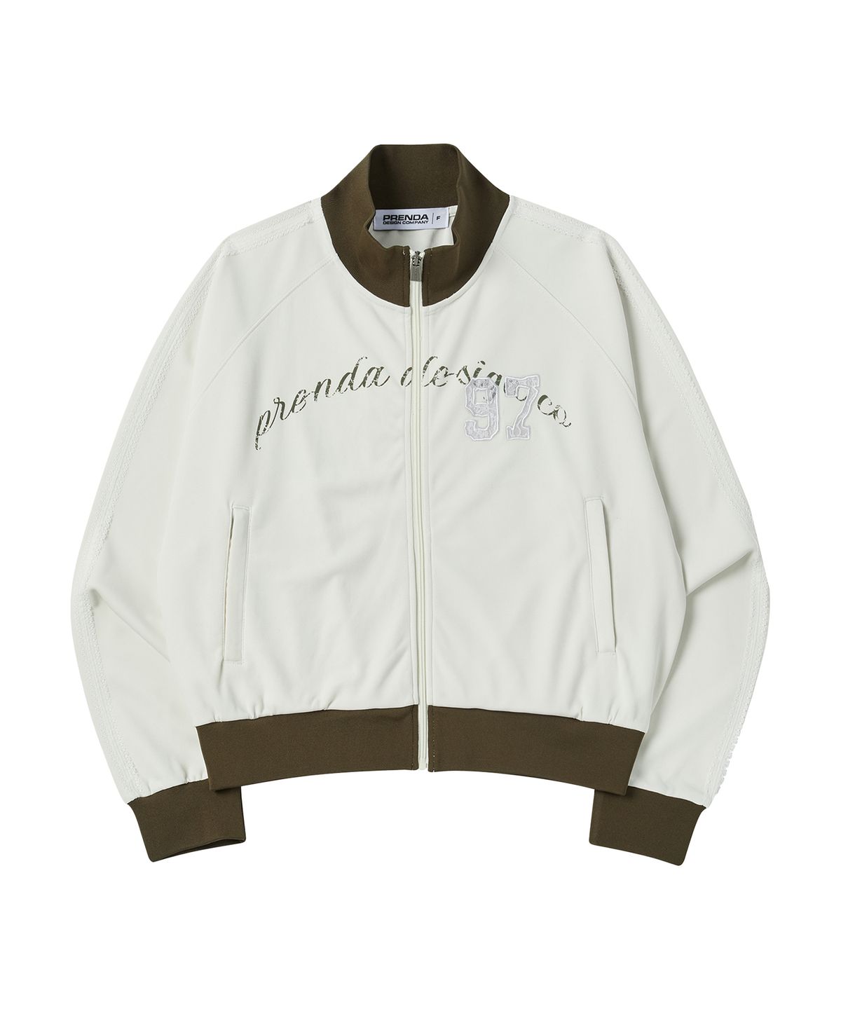 프렌다(PRENDA) 97 LOGO HIGH NECK JERSEY JACKET IVORY