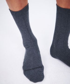 맨삭스 니트 케이블 삭스 그레이