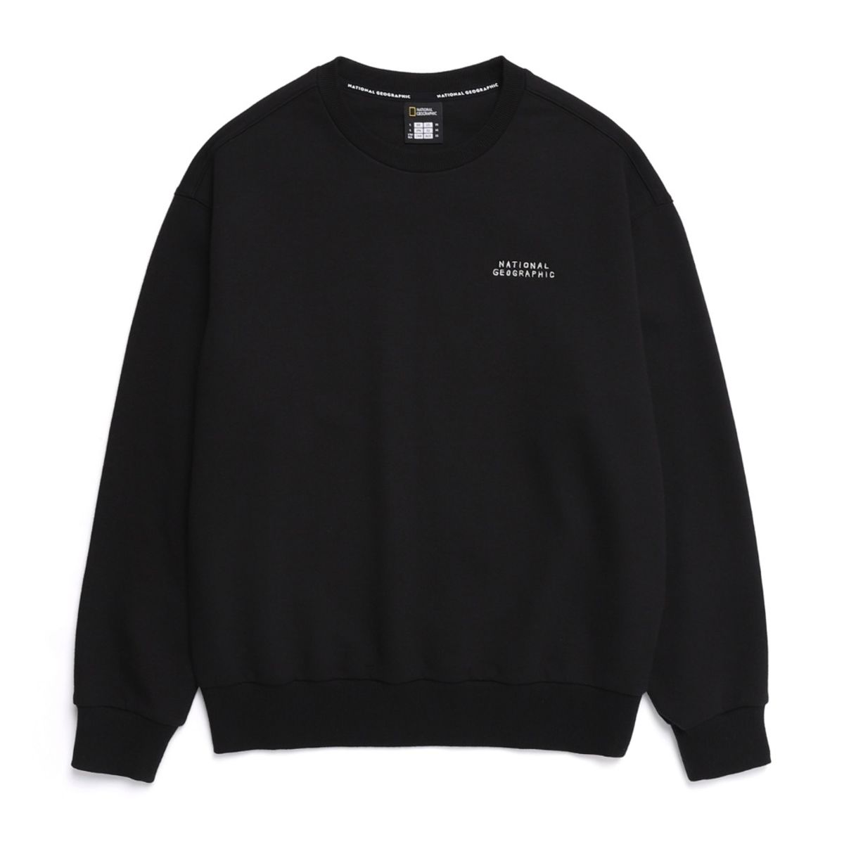 내셔널지오그래픽(NATIONALGEOGRAPHIC) N251USW902 라르가 세미오버핏 맨투맨 CARBON BLACK