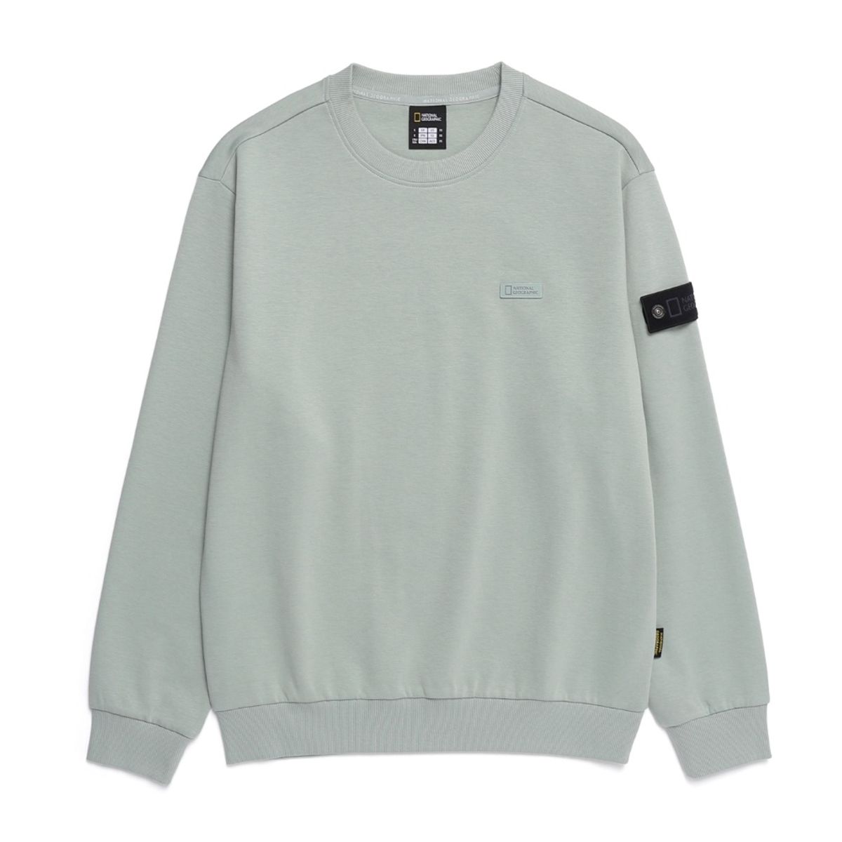 내셔널지오그래픽(NATIONALGEOGRAPHIC) N251USW810 블루핀 로고 세미오버핏 맨투맨 KHAKI GREEN