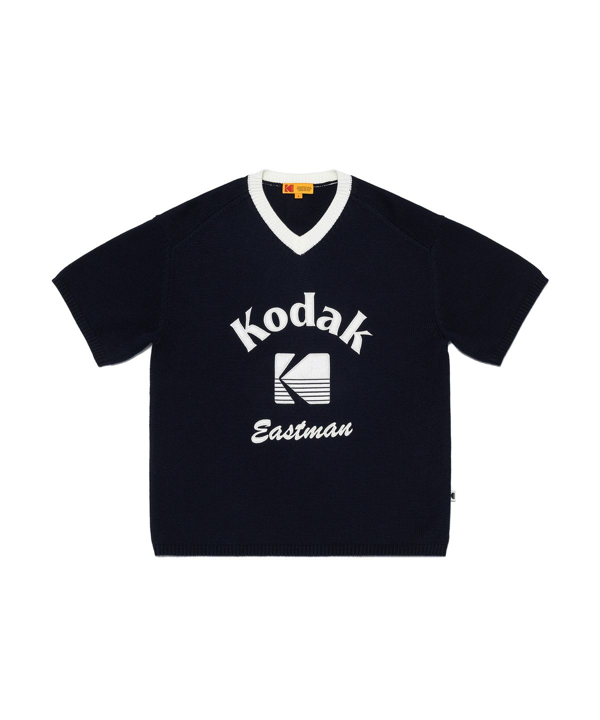 코닥(KODAK) 레시피 반팔 니트 티셔츠 NAVY