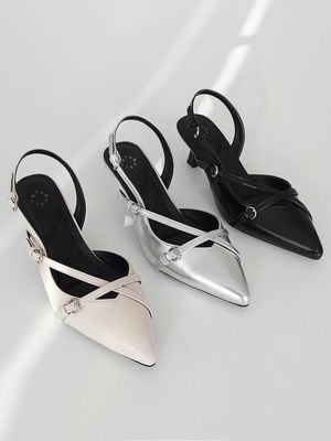 인텐스 여성 버클 슬링백 5cm LCWO91I513