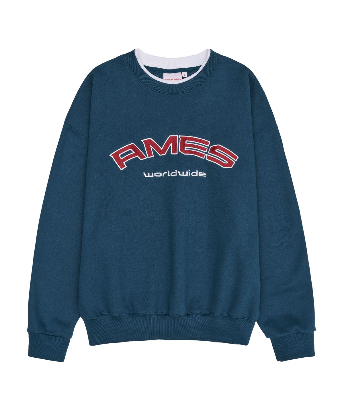 아메스 월드와이드(AMES-WORLDWIDE) LAYERED NECK SWEATSHIRT BLUE