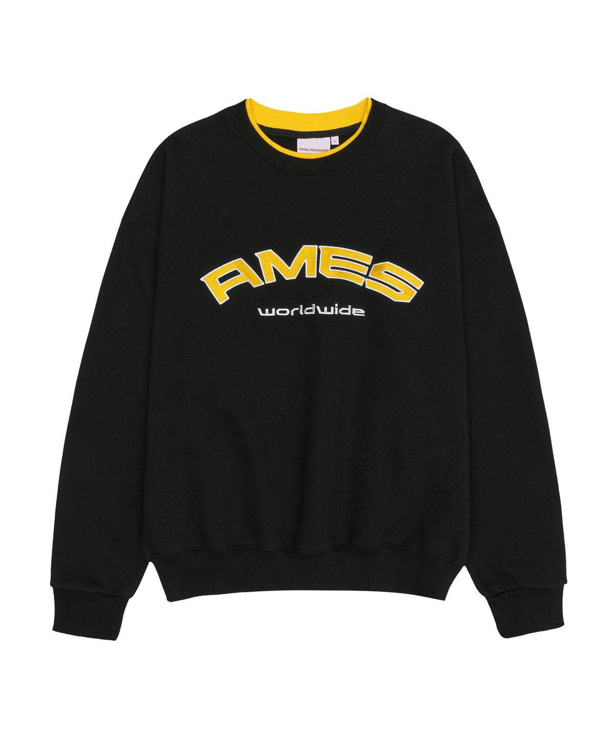 아메스 월드와이드(AMES-WORLDWIDE) LAYERED NECK SWEATSHIRT BLACK