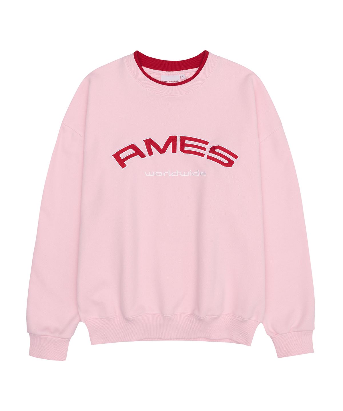 아메스 월드와이드(AMES-WORLDWIDE) LAYERED NECK SWEATSHIRT PINK