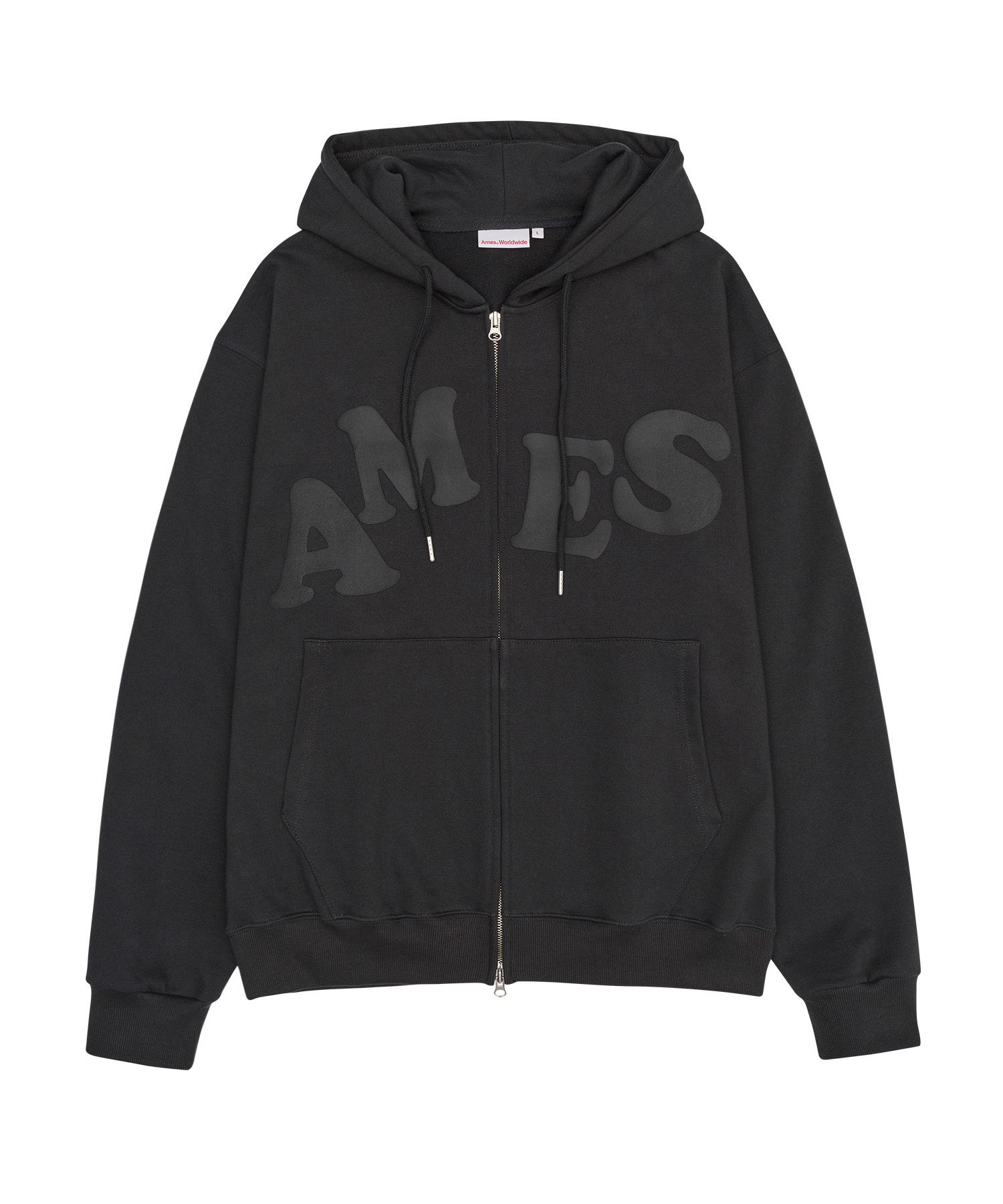 MUSINSA | AMES-WORLDWIDE BIG TYPO HOODIE ZIP UP CHARCOAL