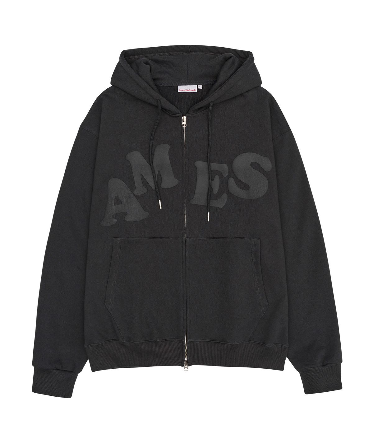 아메스 월드와이드(AMES-WORLDWIDE) BIG TYPO HOODIE ZIP UP CHARCOAL
