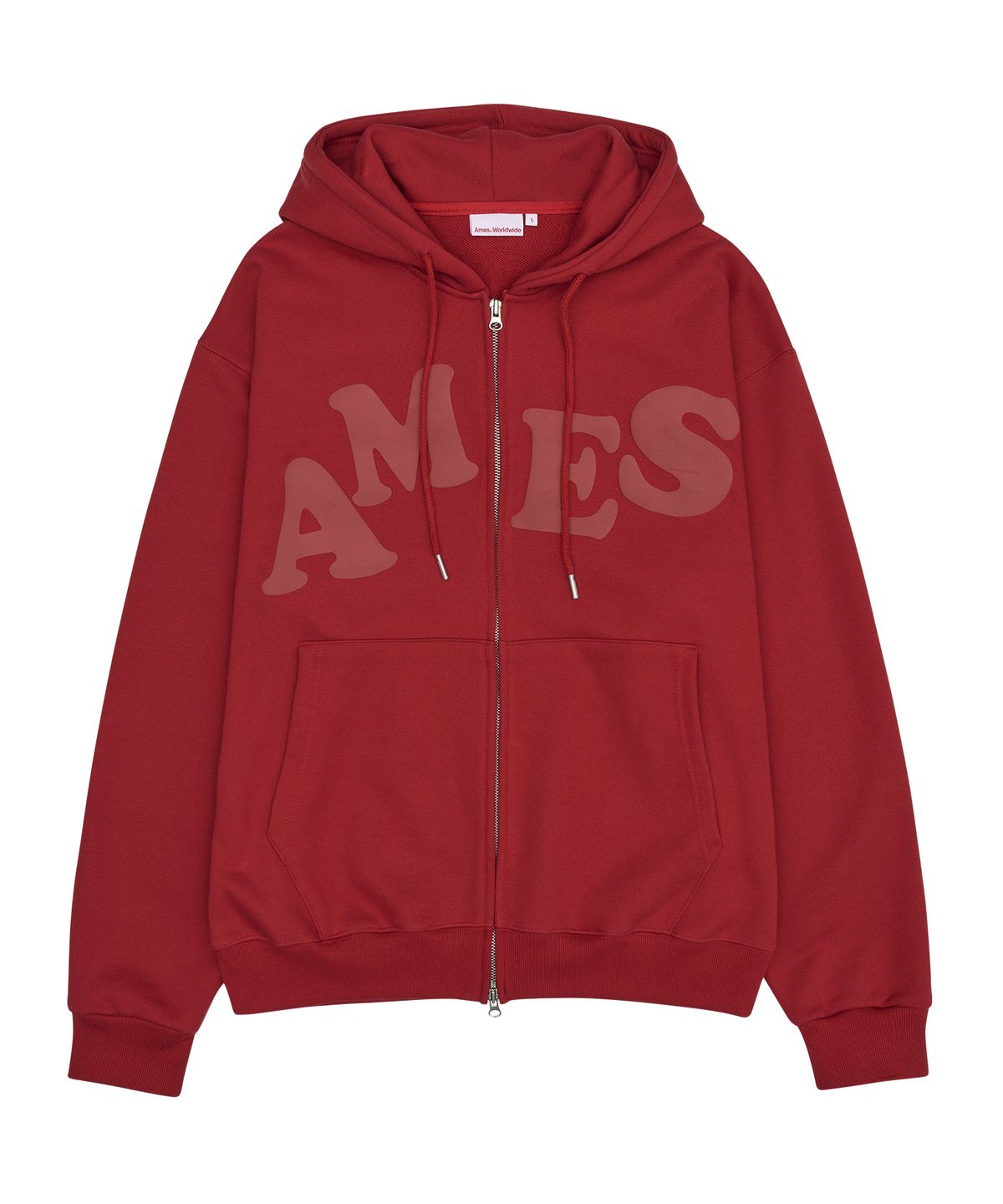 아메스 월드와이드(AMES-WORLDWIDE) BIG TYPO HOODIE ZIP UP RED