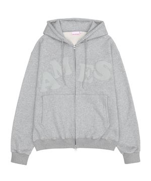 BIG TYPO HOODIE ZIP UP GREY