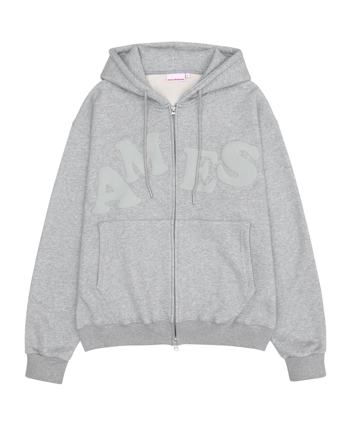 아메스 월드와이드(AMES-WORLDWIDE) BIG TYPO HOODIE ZIP UP GREY