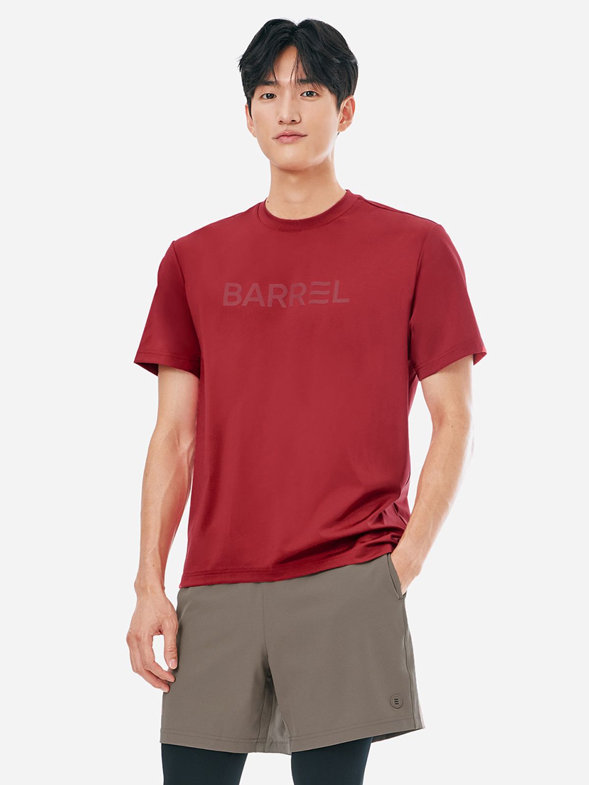 배럴(BARREL) 맨 에센셜 릴렉스핏 반팔 래쉬가드 레드 (B5SMWRG103RED)