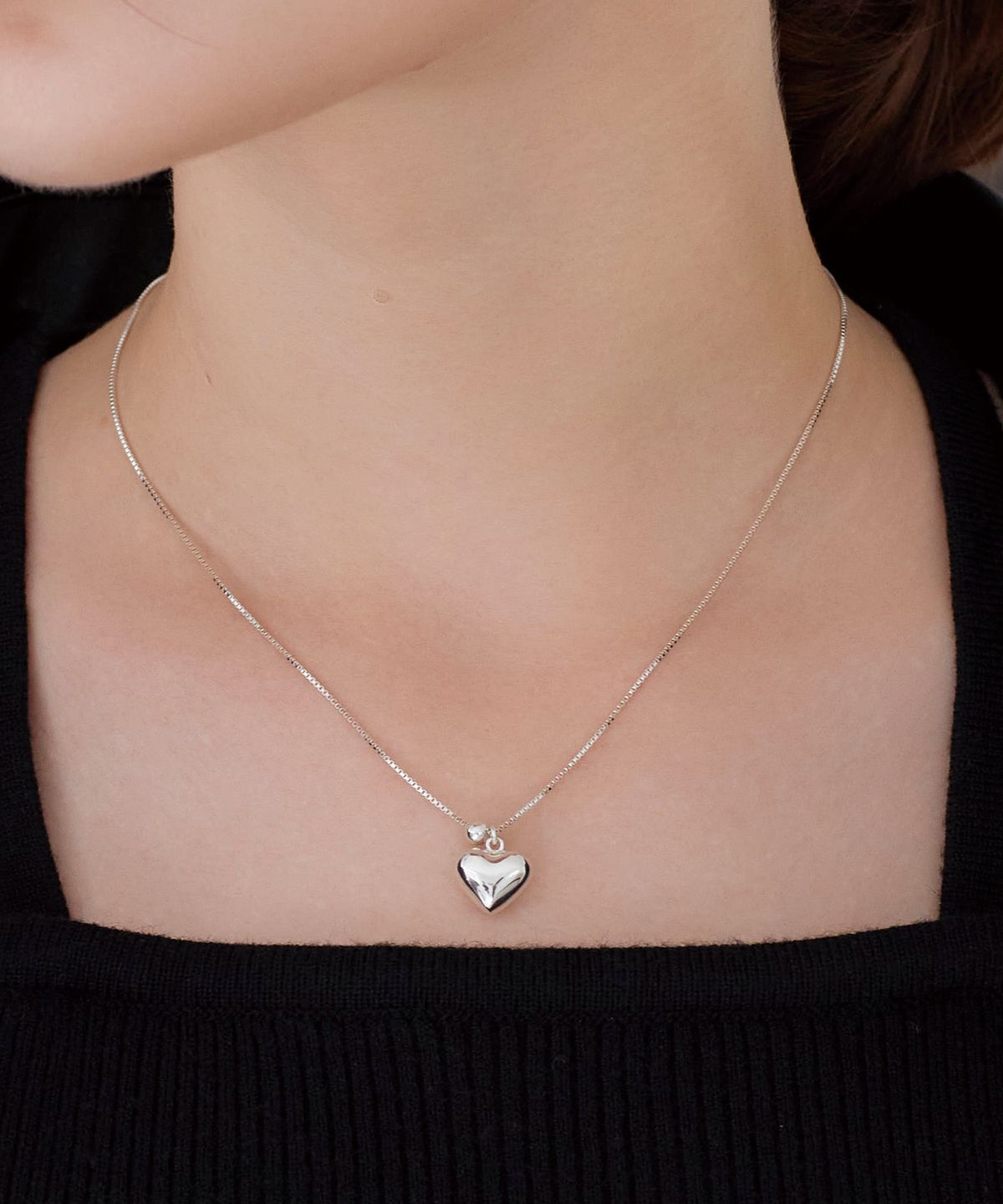 디모멘트(DMOMENT) (925실버) Solisca 하트 볼 은 목걸이