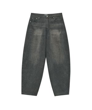 87-STAN047 벌룬핏 워싱 와이드 데님팬츠 빈티지그레이