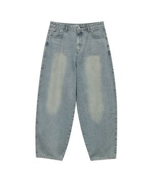 87-STAN047 벌룬핏 워싱 와이드 데님팬츠 라이트인디고