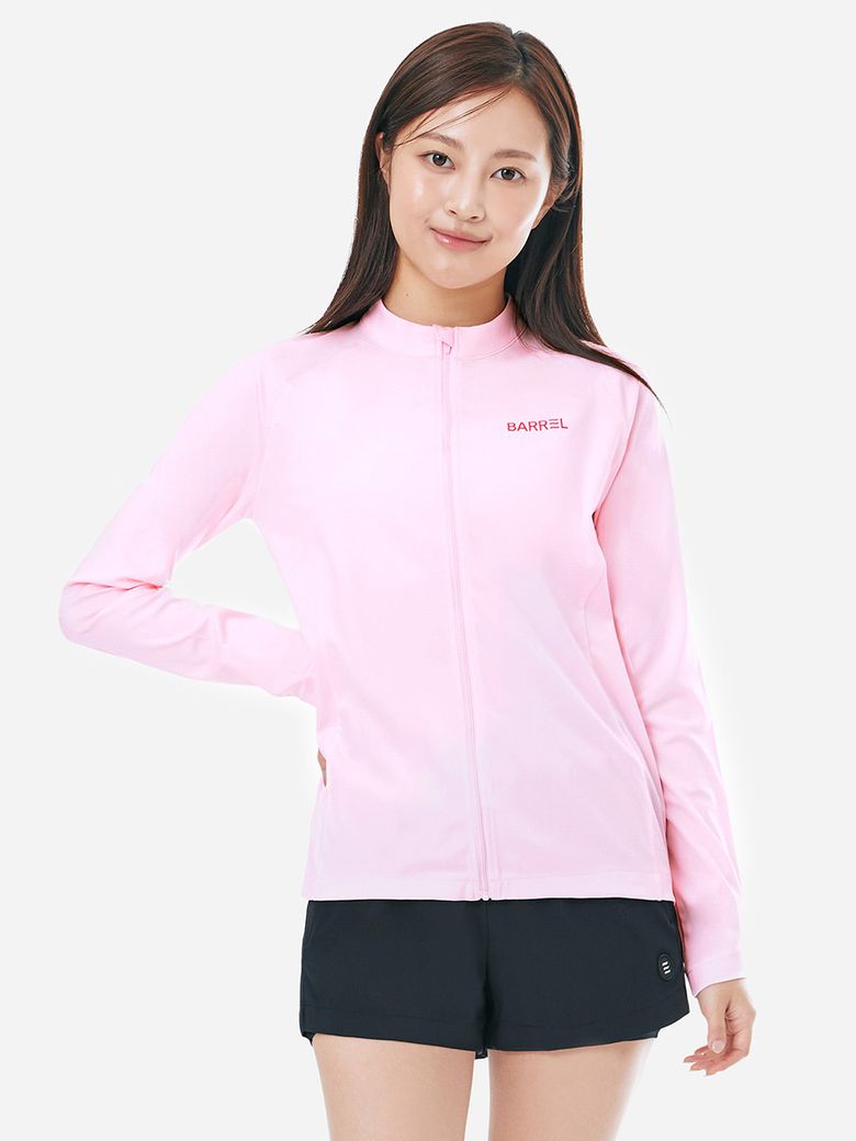 우먼 에센셜 릴렉스핏 집업 래쉬가드 핑크 (B5SWWZR001PNK)