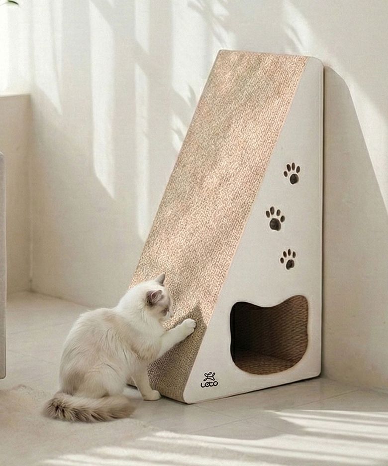수직 고양이 스크래처 숨숨집 하우스