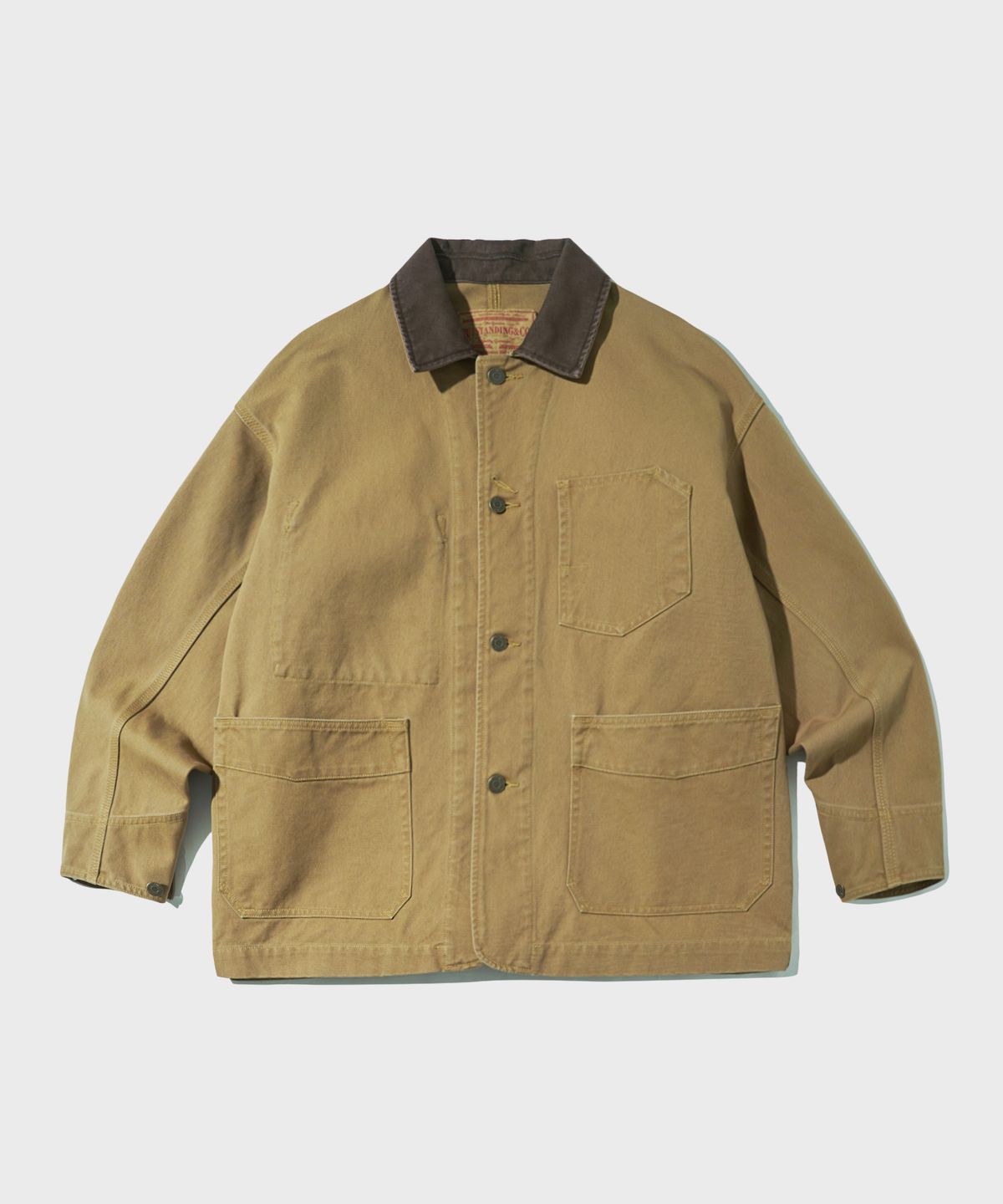 아웃스탠딩(OUTSTANDING) CANVAS COVERALL JACKET_BEIGE